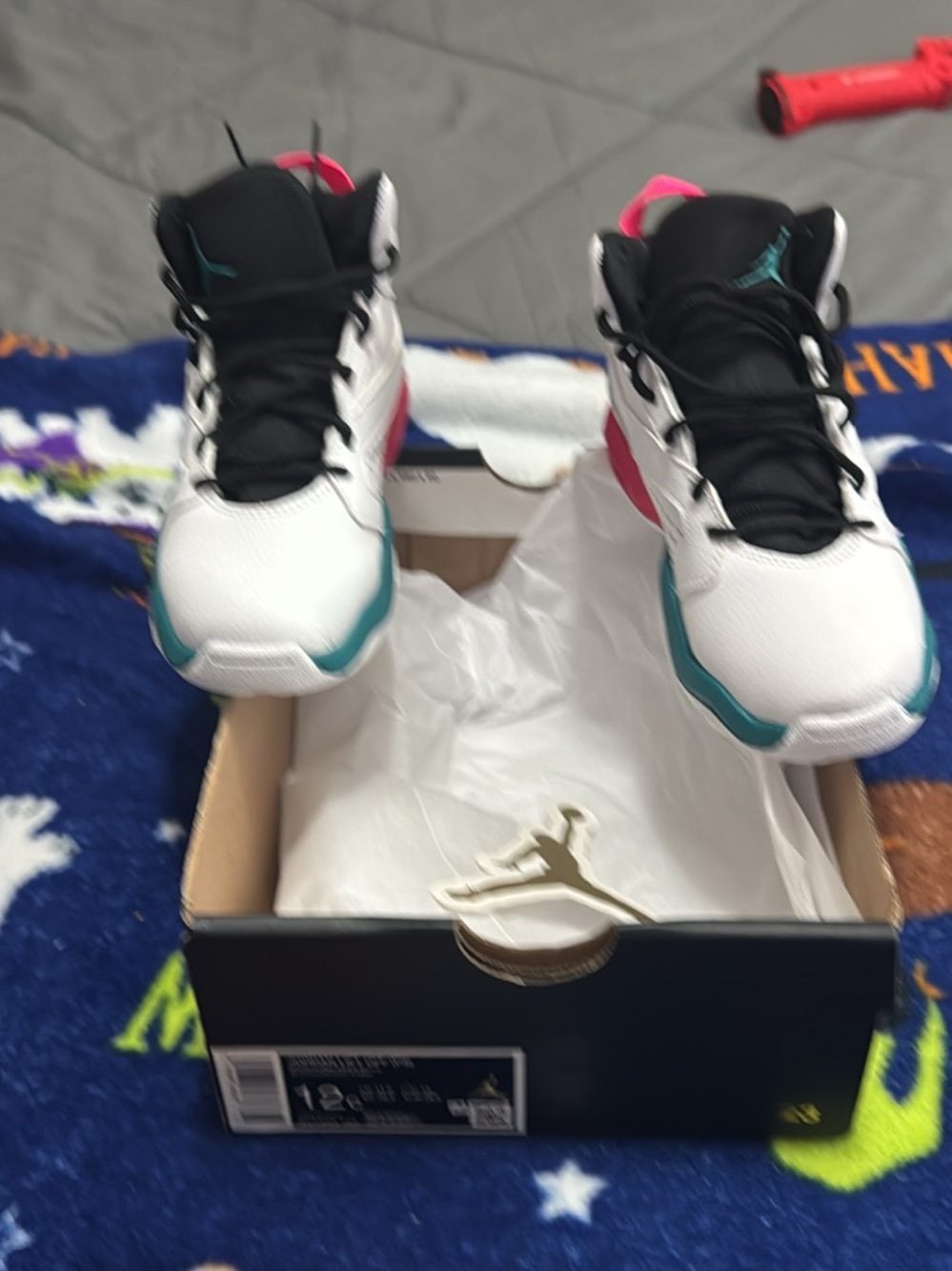 Jordan lift off Kids Basketball Sneakers in White, Teal & Pink